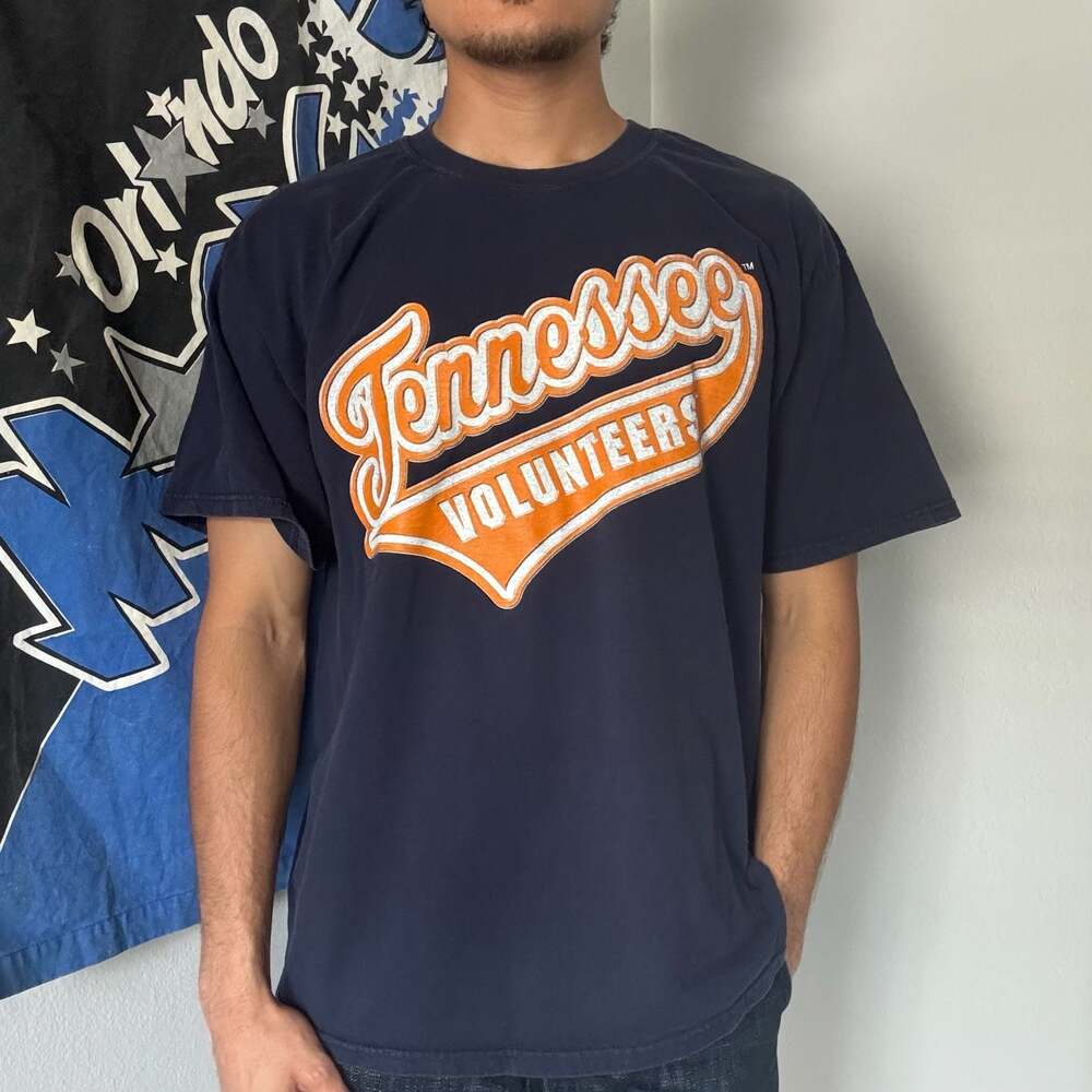 Tennessee Volunteers Graphic T-Shirt Navy Blue Gildan Ultra Cotton Heavyweight X
